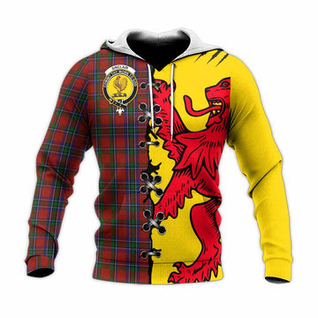 Sinclair Tartan Family Crest Knitted Hoodie Lion Rampant Honor