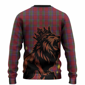 Sinclair Tartan Family Crest Knitted Sweater Crowned Lion Roaring