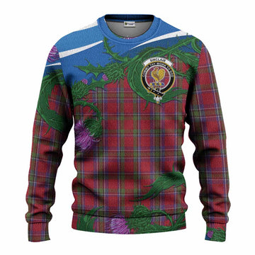 Sinclair Tartan Family Crest Knitted Sweater Thistle in Minimalism
