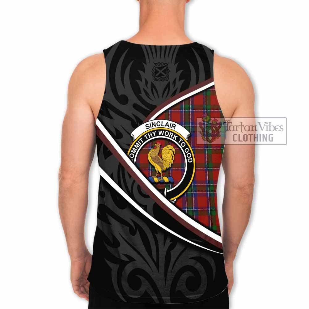 Sinclair Tartan Family Crest Men Tank Top Celtic Scottish Thistle Floral - Tartan Vibes Clothing