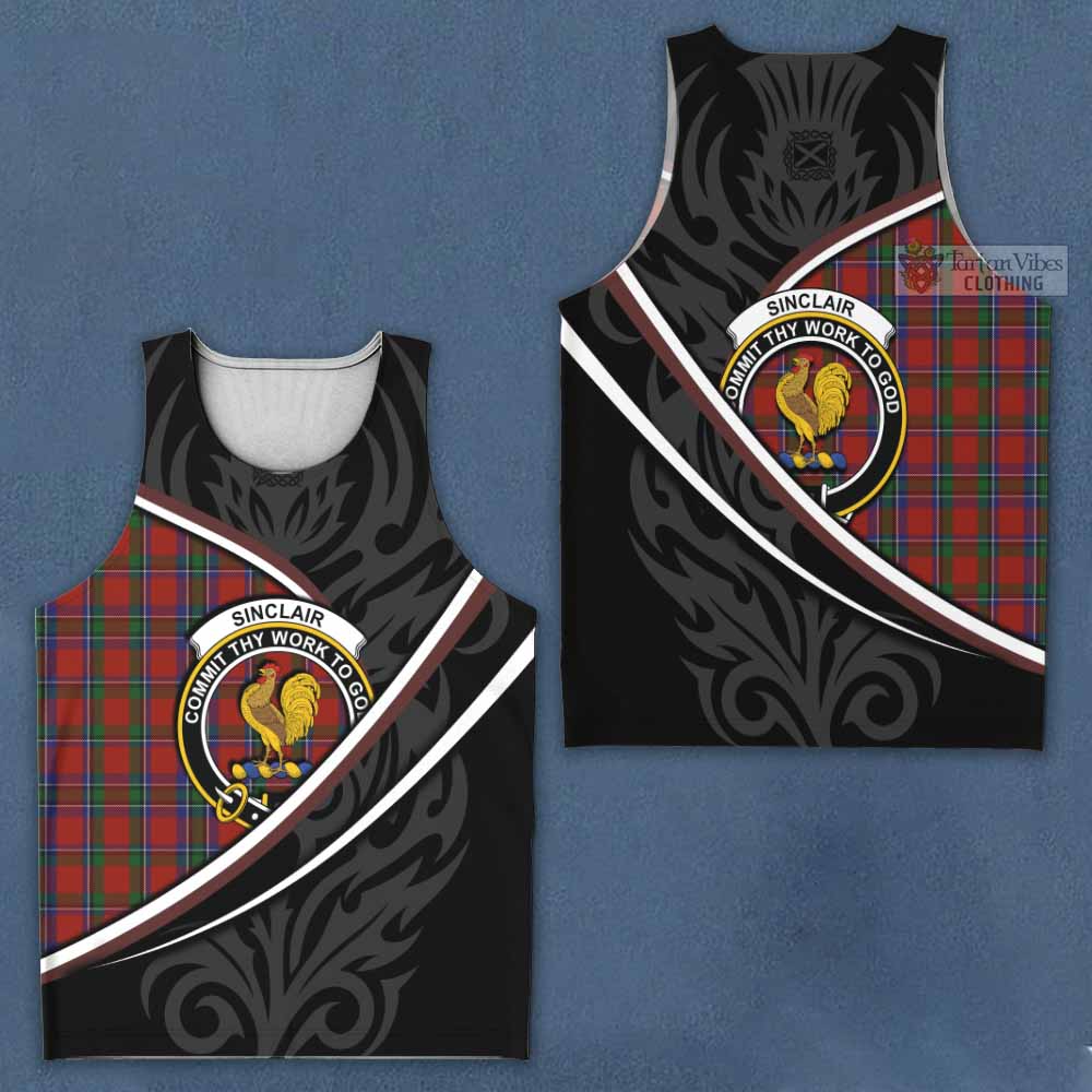 Sinclair Tartan Family Crest Men Tank Top Celtic Scottish Thistle Floral - Tartan Vibes Clothing