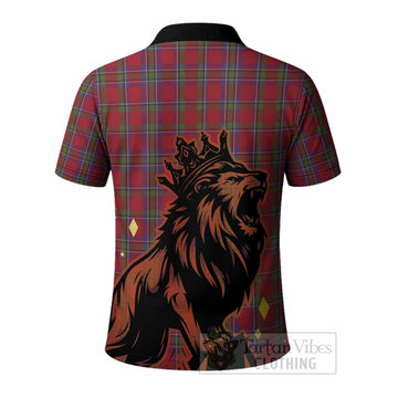 Sinclair Tartan Family Crest Polo Shirt Crowned Lion Roaring