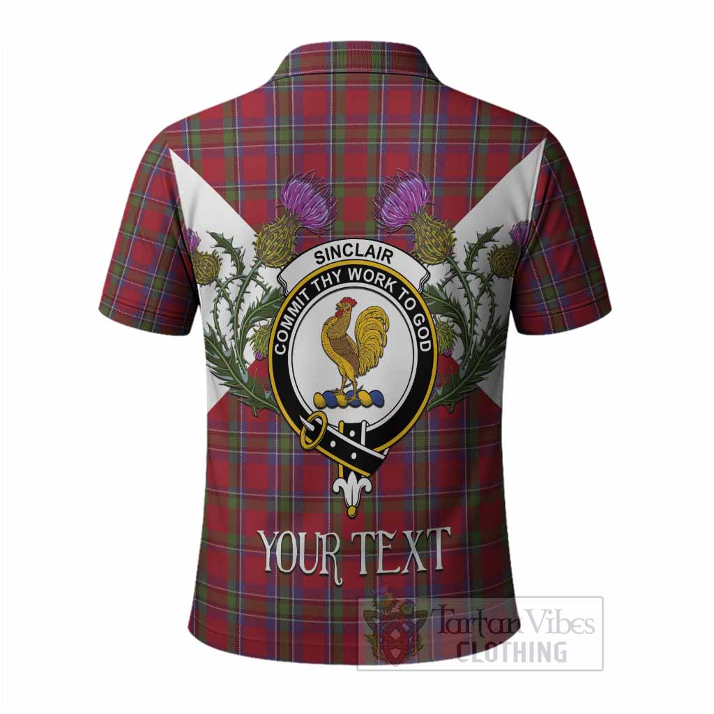 Sinclair Tartan Family Crest Polo Shirt Scottish Burns Night Thistle Floral