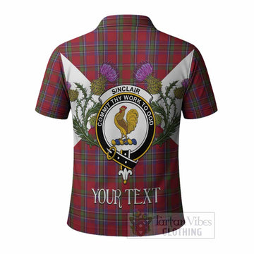 Sinclair Tartan Family Crest Polo Shirt Scottish Burns Night Thistle Floral