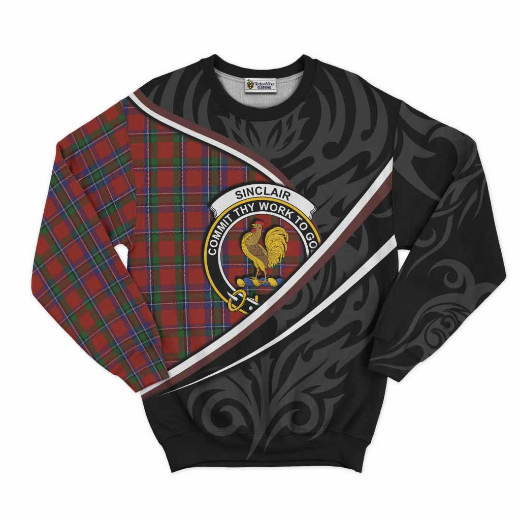 Sinclair Tartan Family Crest Sweatshirt Celtic Scottish Thistle Floral - Tartan Vibes Clothing