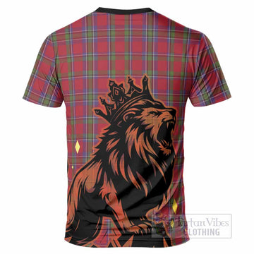 Sinclair Tartan Family Crest T-Shirt Crowned Lion Roaring