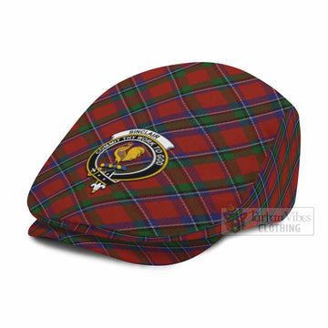 Sinclair Tartan Flat Cap, Jeff Cap Cross Style with Family Crest