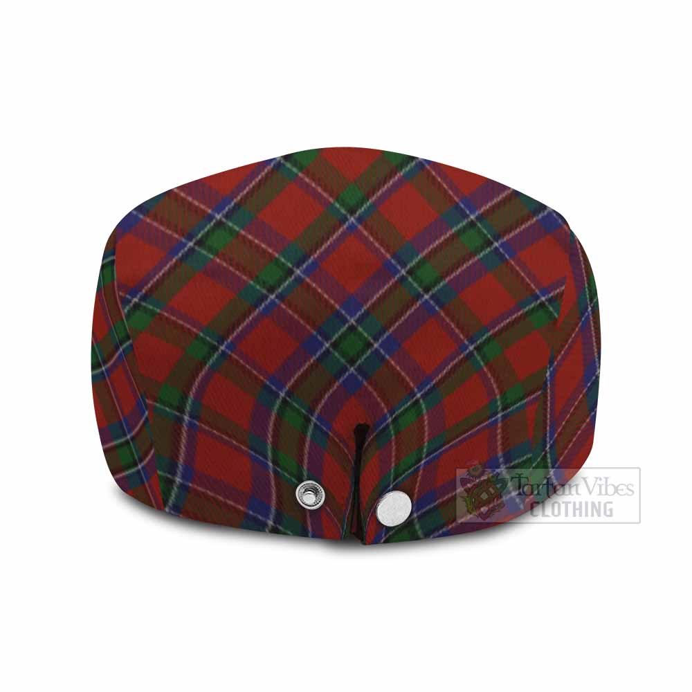 Sinclair Tartan Flat Cap, Jeff Cap Cross Style with Family Crest - Tartan Vibes Clothing