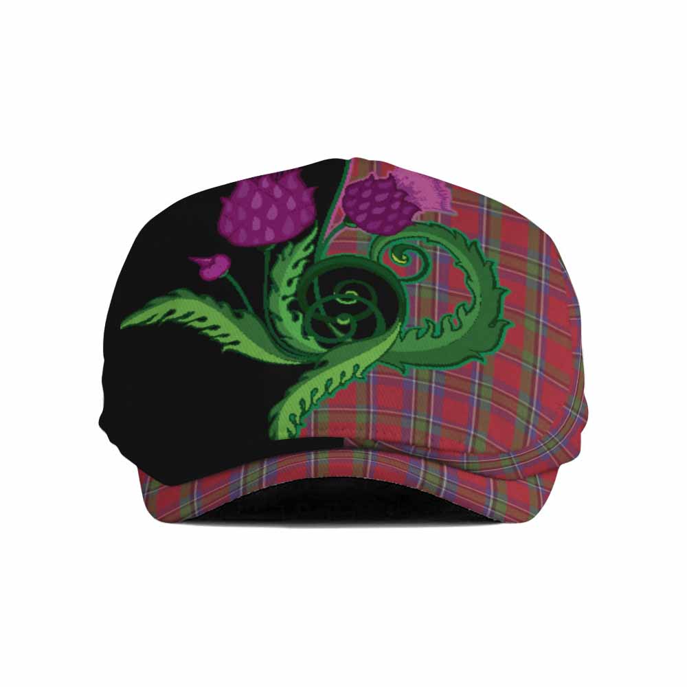 Sinclair Tartan Flat Cap, Jeff Cap Traditional Scottish Thistle