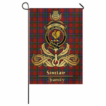 Sinclair Tartan Garden Flag with Highland Thistle Cherish Family Crest Style