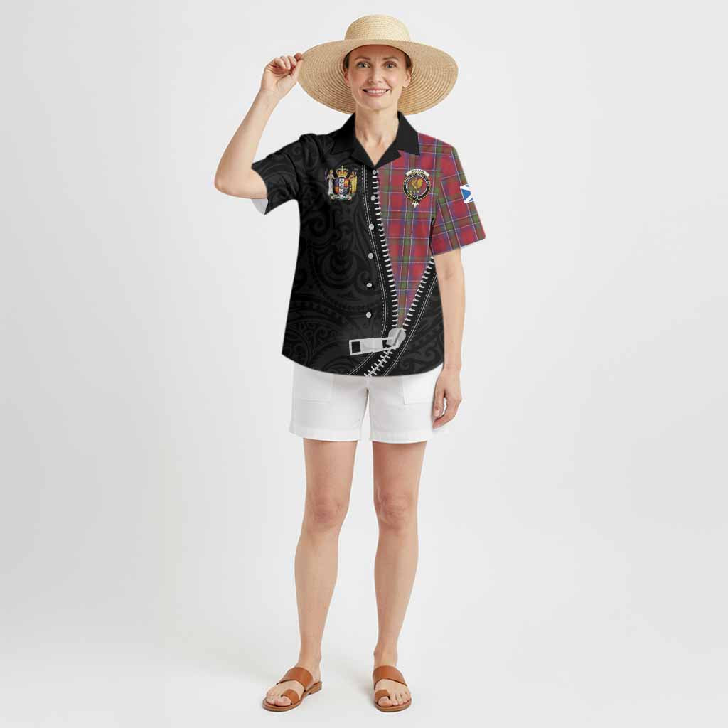 Sinclair Tartan Hawaiian Shirt New Zealand Pattern Unique Zipper Stylized