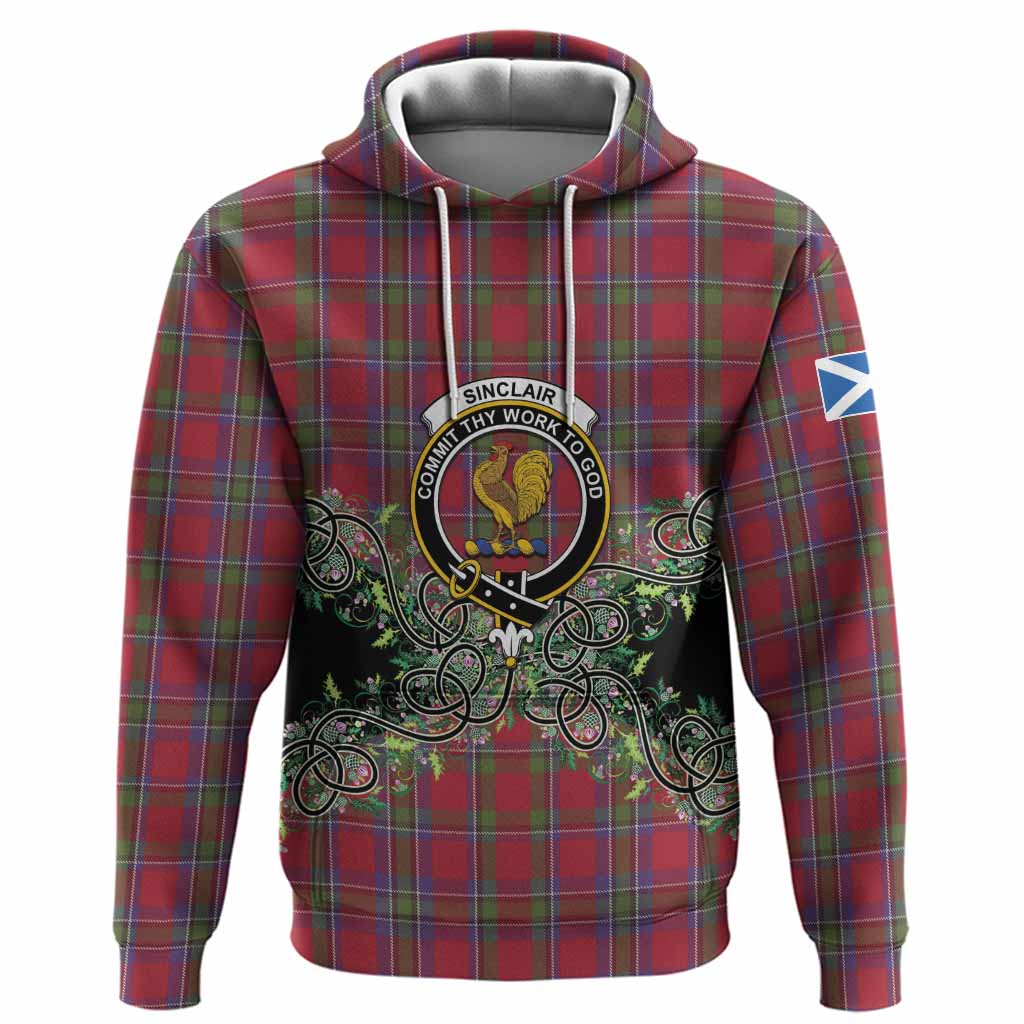Sinclair Tartan Hoodie Thistle Scottish Spirit