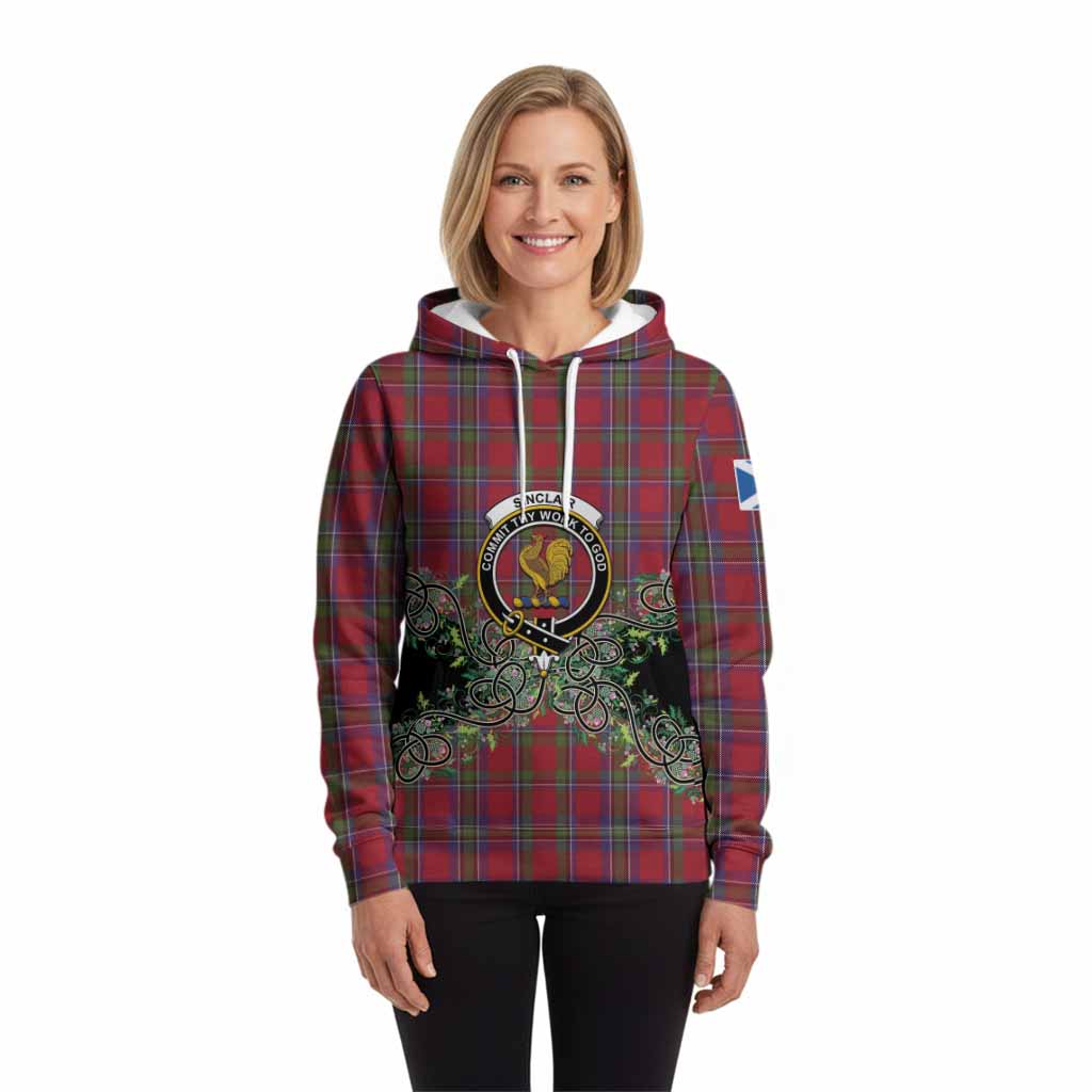 Sinclair Tartan Hoodie Thistle Scottish Spirit