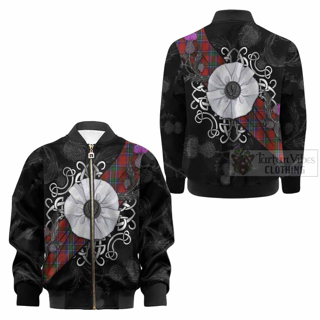 Sinclair Tartan Kid Bomber Jacket Jacobite White Rose - Tartan Vibes Clothing