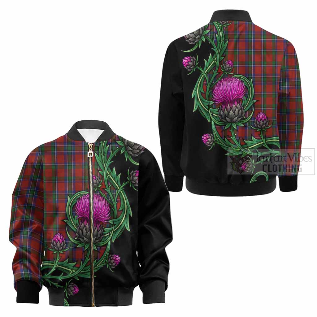 Sinclair Tartan Kid Bomber Jacket Resilient Scottish Thistle - Tartan Vibes Clothing