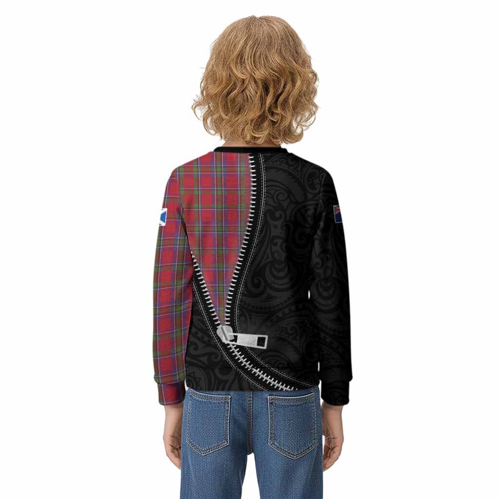 Sinclair Tartan Kid Knitted Sweatshirt New Zealand Pattern Unique Zipper Stylized