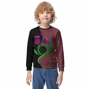 Sinclair Tartan Kid Knitted Sweatshirt Traditional Scottish Thistle