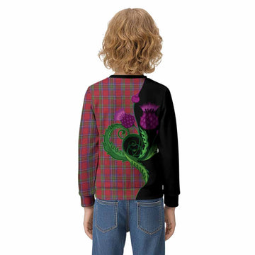 Sinclair Tartan Kid Knitted Sweatshirt Traditional Scottish Thistle