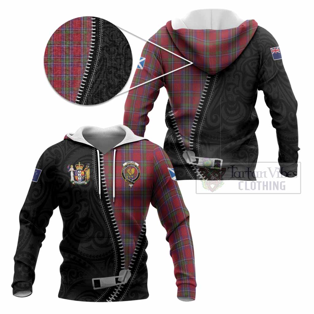 Sinclair Tartan Knitted Hoodie New Zealand Pattern Unique Zipper Stylized