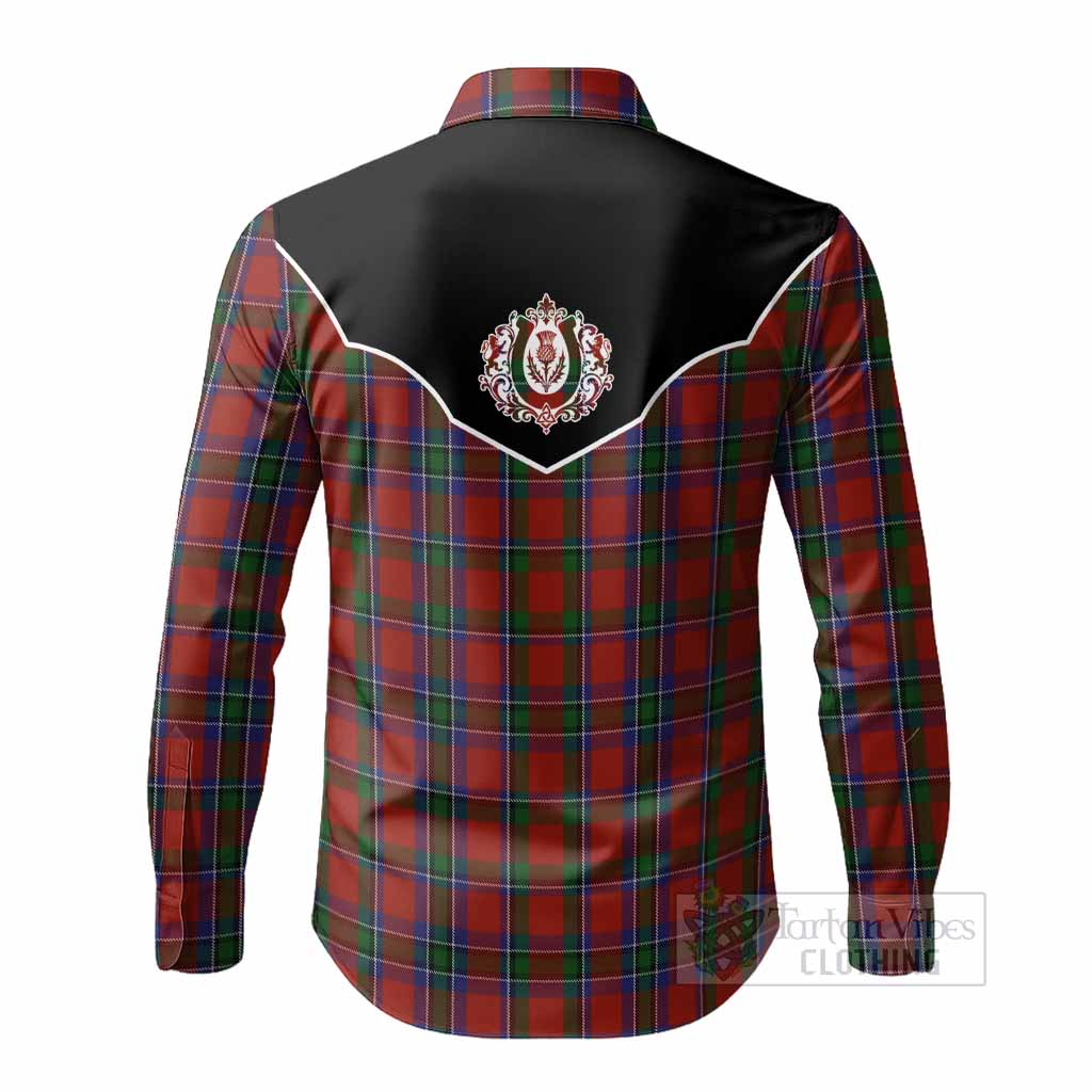 Sinclair Tartan Long Sleeve Button Shirts Horseshoe Ornament - Tartan Vibes Clothing