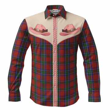 Sinclair Tartan Long Sleeve Button Shirts Wee Coo Cowgirl Cute Style Men's Shirt S - Tartan Vibes Clothing