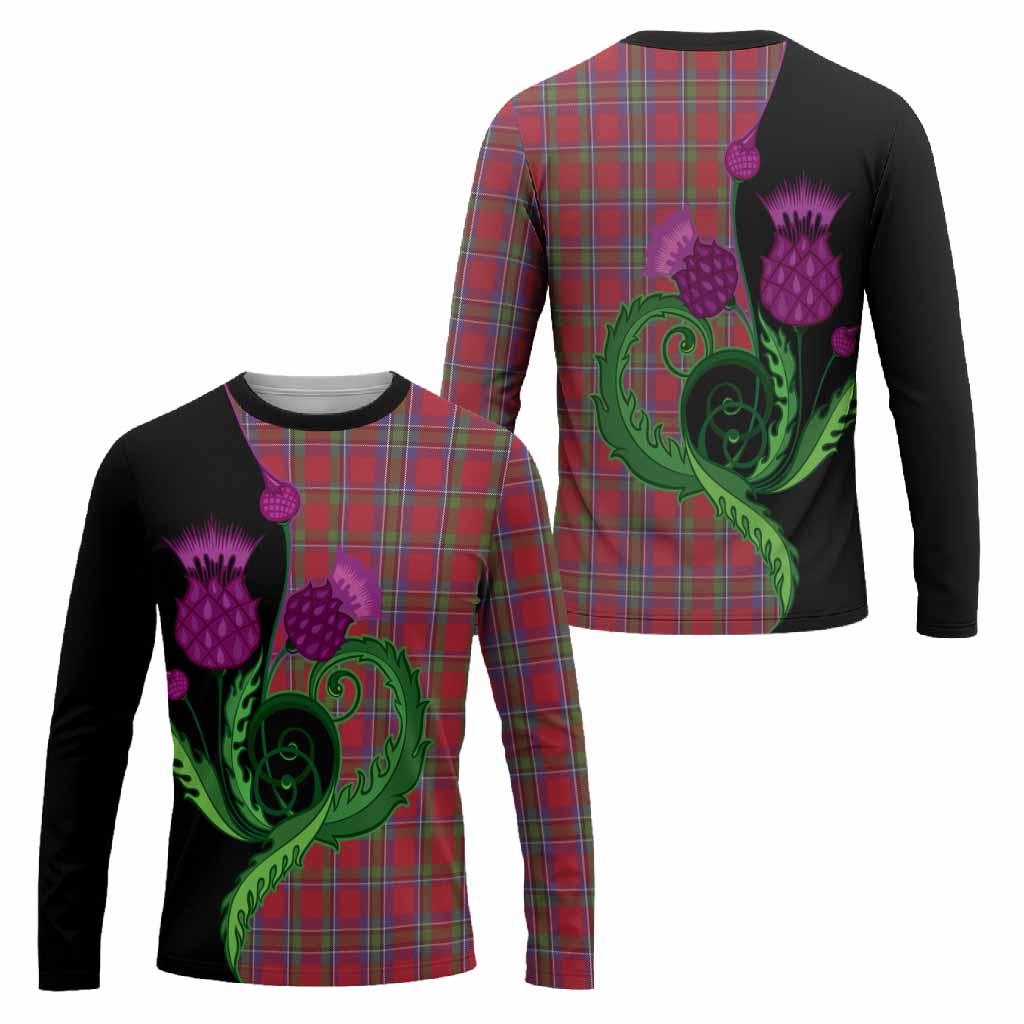 Sinclair Tartan Long Sleeve T-Shirt Traditional Scottish Thistle