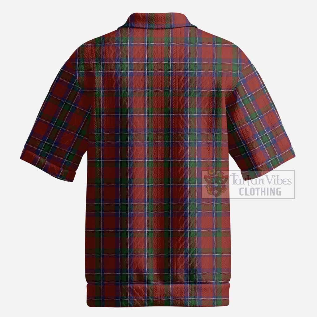 Sinclair Tartan Men’s Polo Sweater Top with Family Crest