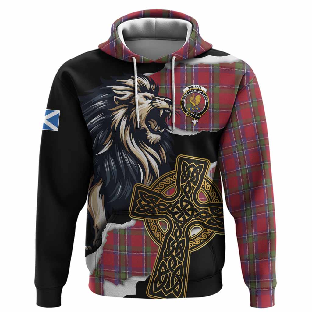 Sinclair Tartan Scottish Hoodie Lion Celtic Heritage