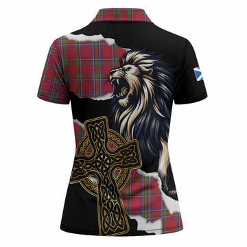 Sinclair Tartan Scottish Women Polo Shirt Lion Celtic Heritage