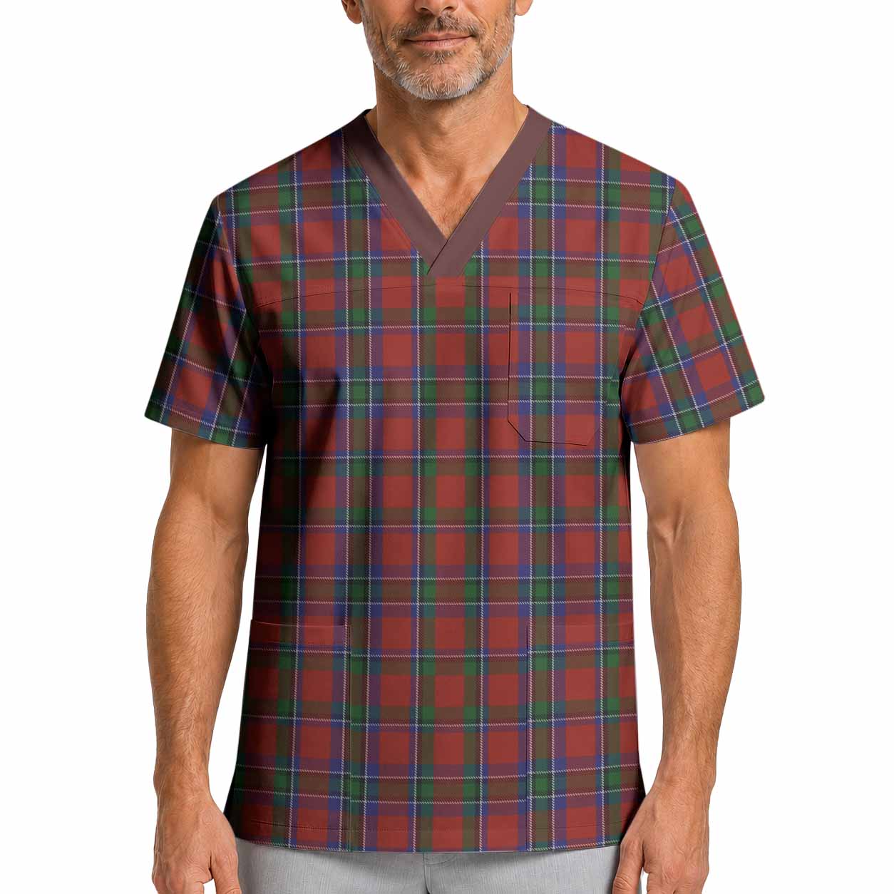 Sinclair Tartan Scrub Top XL - Tartan Vibes Clothing