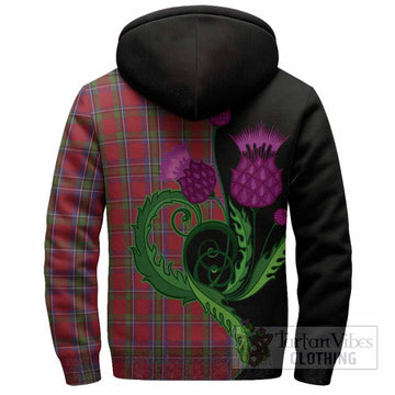 Sinclair Tartan Sherpa Hoodie Traditional Scottish Thistle
