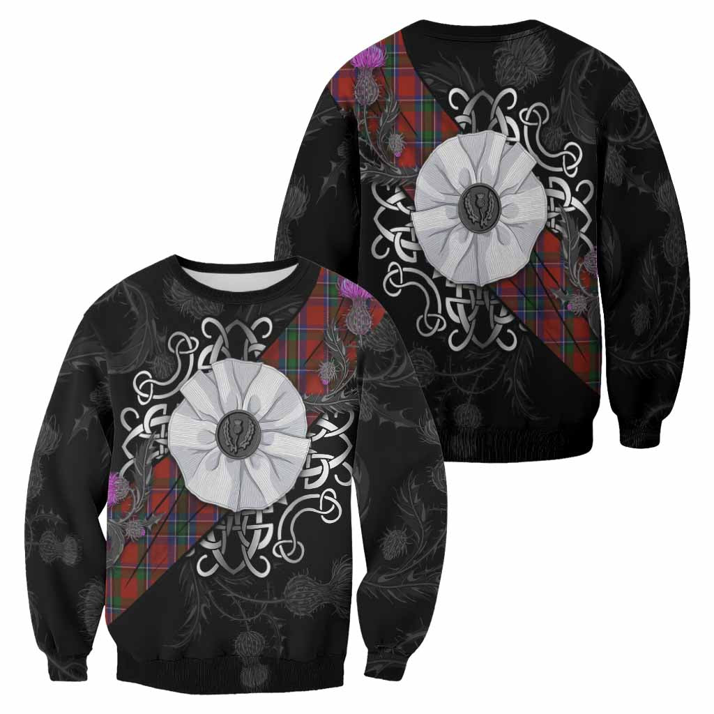 Sinclair Tartan Sweatshirt Jacobite White Rose - Tartan Vibes Clothing