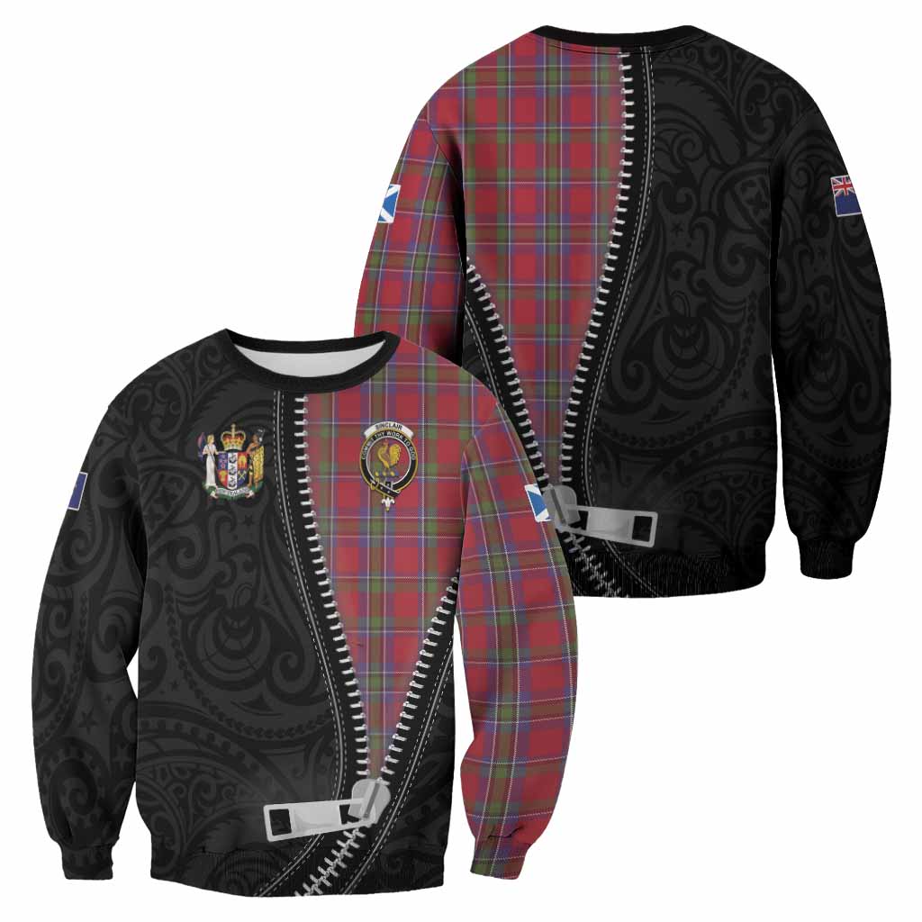 Sinclair Tartan Sweatshirt New Zealand Pattern Unique Zipper Stylized