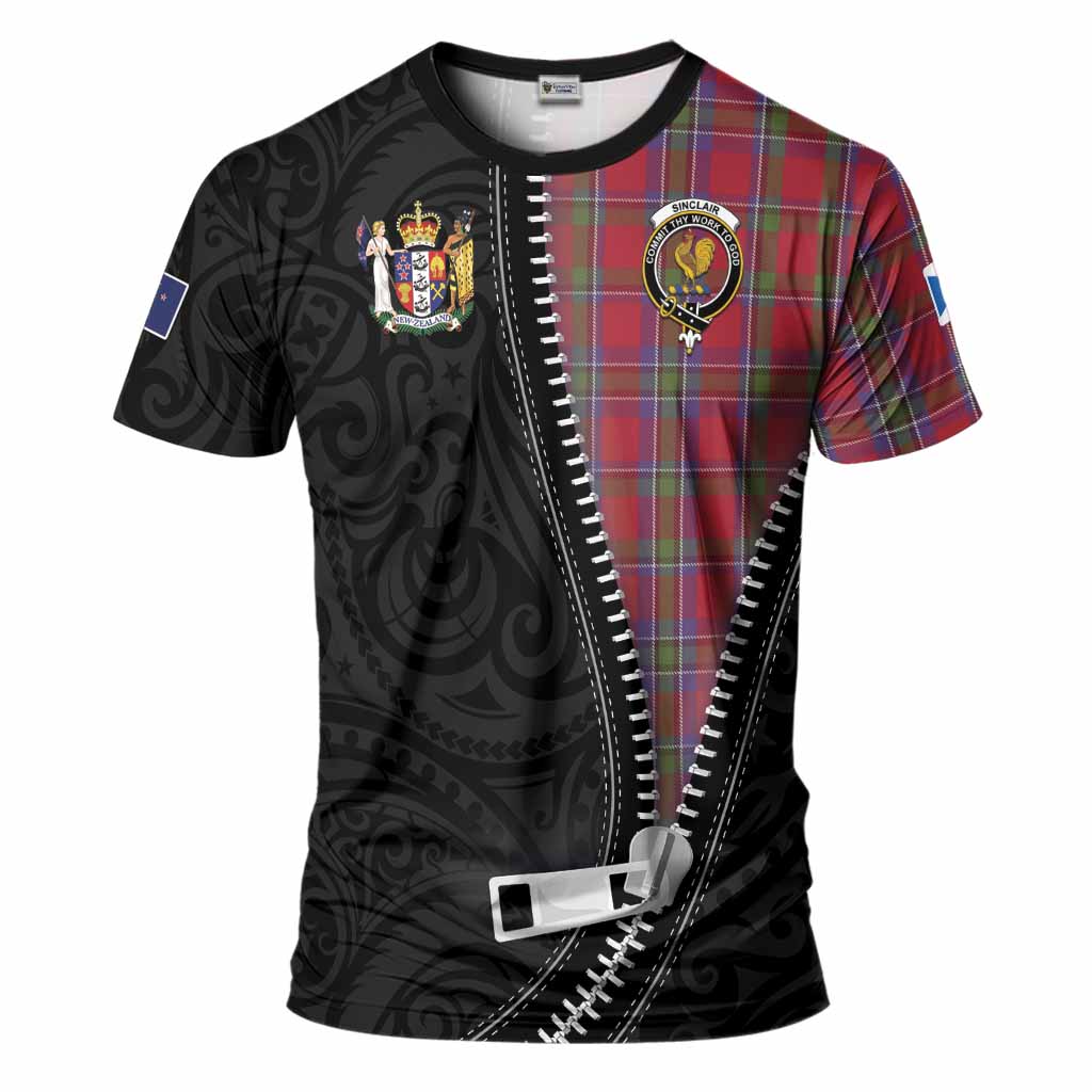 Sinclair Tartan T-Shirt New Zealand Pattern Unique Zipper Stylized