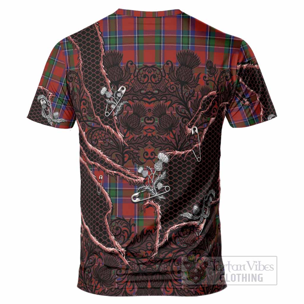 Sinclair Tartan Thistle Dark Gothic T-Shirt - Tartan Vibes Clothing