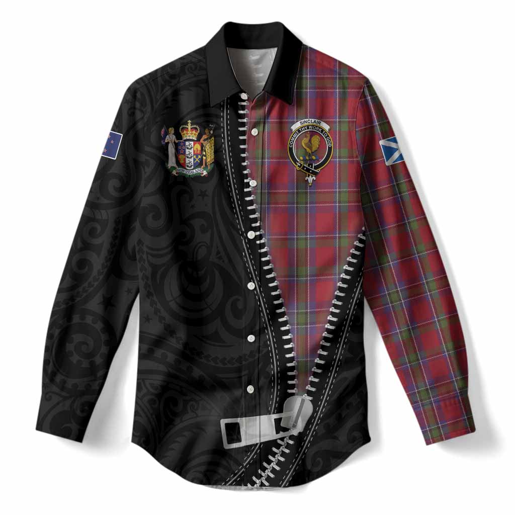 Sinclair Tartan Women Casual Shirt New Zealand Pattern Unique Zipper Stylized