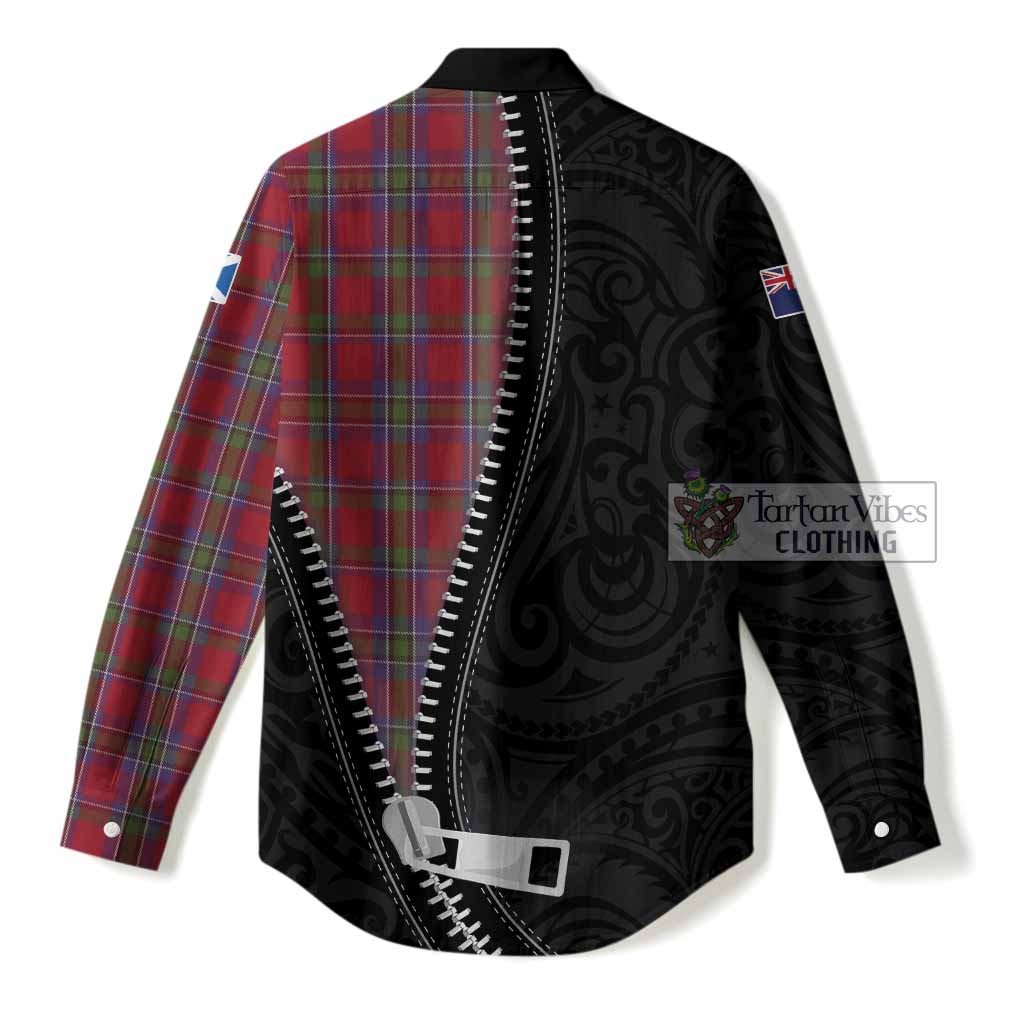 Sinclair Tartan Women Casual Shirt New Zealand Pattern Unique Zipper Stylized