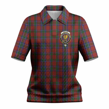 Sinclair Tartan Women’s Polo Sweater Top with Family Crest