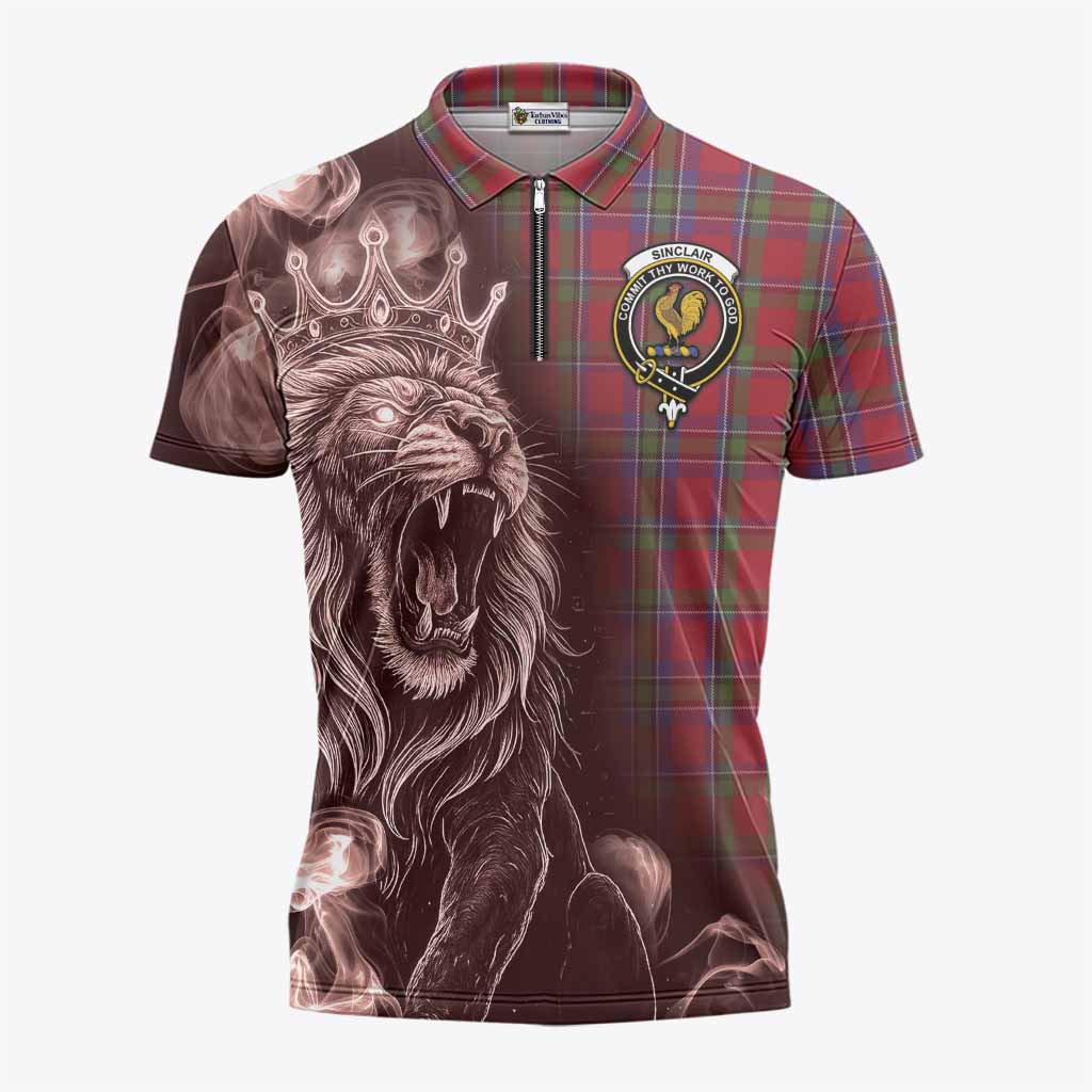 Sinclair Tartan Zipper Polo Shirt Roaring Lion Heritage