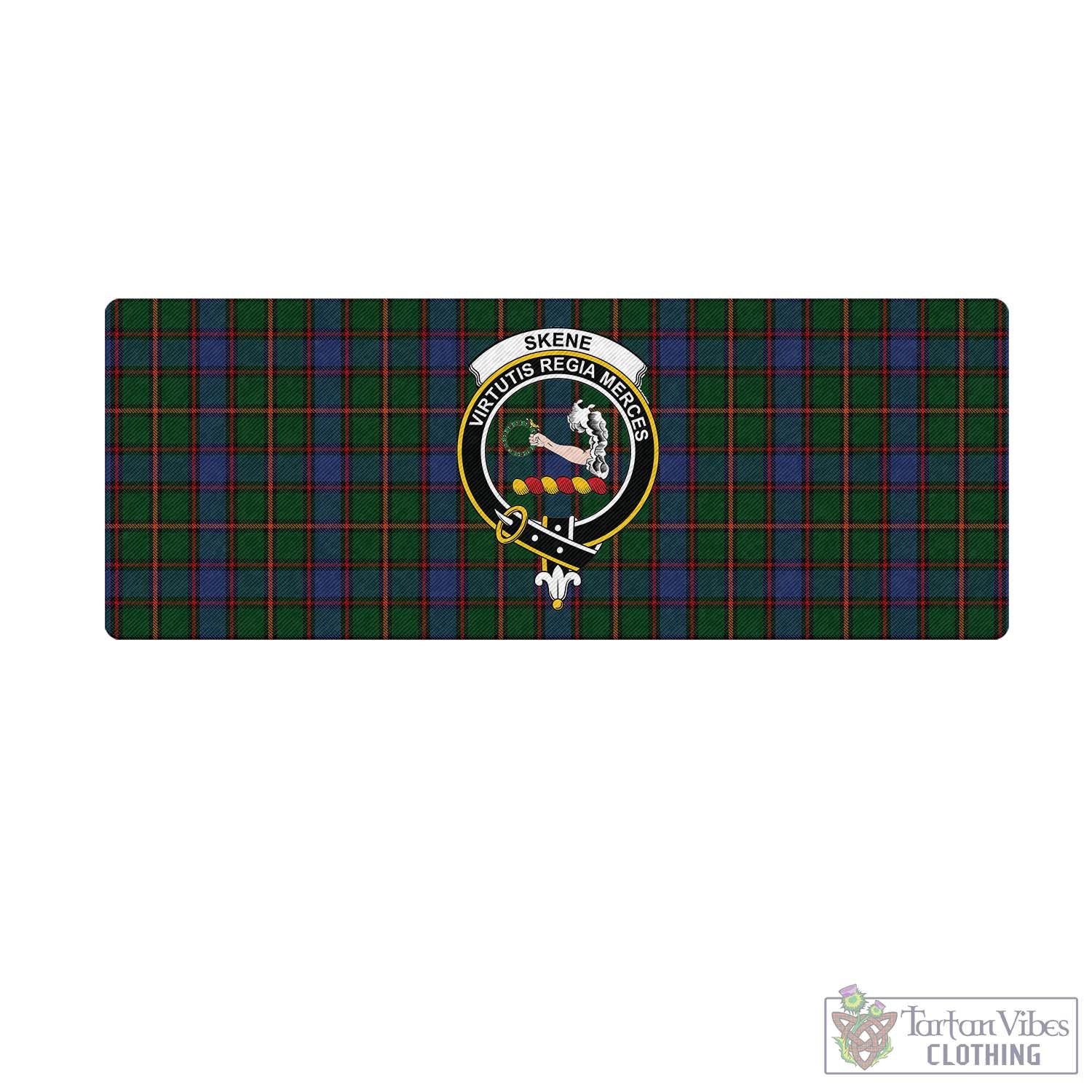 Tartan Vibes Clothing Skene Tartan Mouse Pad with Family Crest
