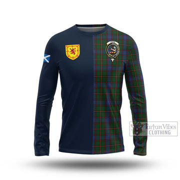 Tartan Vibes Clothing Skene Tartan Long Sleeve T-Shirt with Scottish Lion Royal Arm Half Style