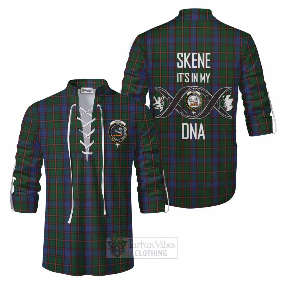 Tartan Vibes Clothing Skene Tartan Ghillie Kilt Shirt with Family Crest DNA In Me Style