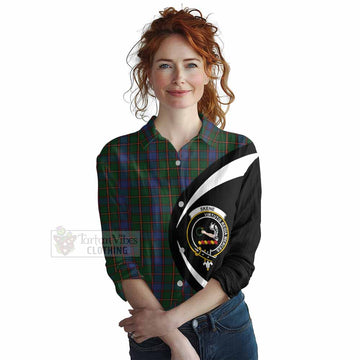 Tartan Vibes Clothing Skene Tartan Women's Casual Shirt with Family Crest Circle Style