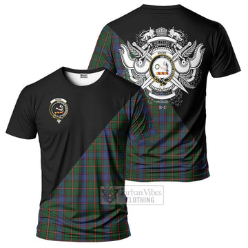 Skene Tartan T-Shirt with Family Crest and Military Logo Style Kid's Shirt - Tartanvibesclothing Shop