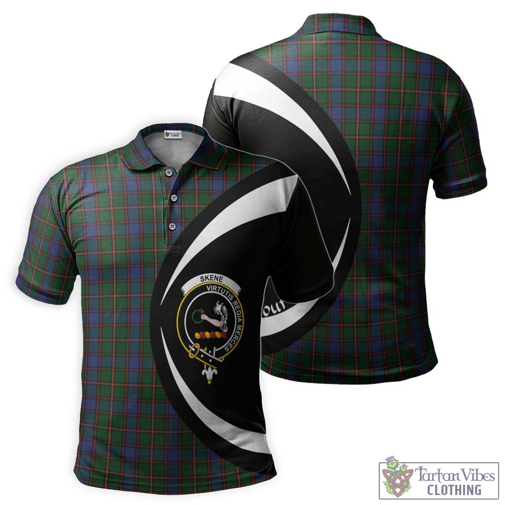 Skene Tartan Men's Polo Shirt with Family Crest Circle Style Kid - Tartan Vibes Clothing