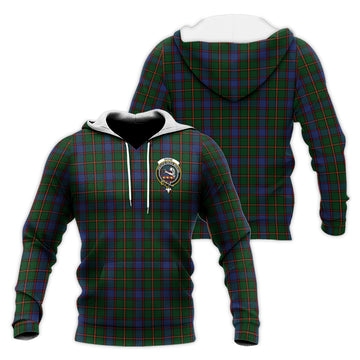 Skene Tartan Knitted Hoodie with Family Crest