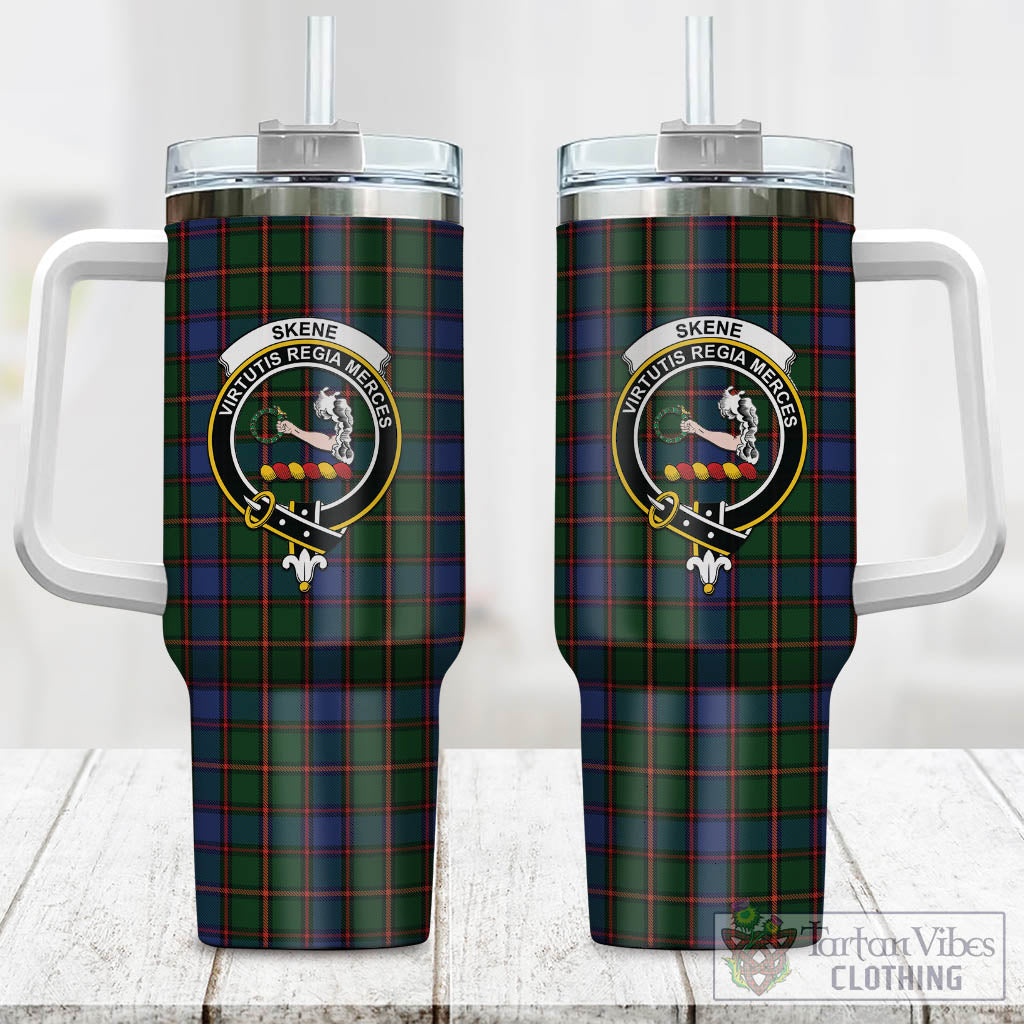 Tartan Vibes Clothing Skene Tartan and Family Crest Tumbler with Handle