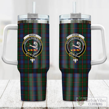 Tartan Vibes Clothing Skene Tartan and Family Crest Tumbler with Handle