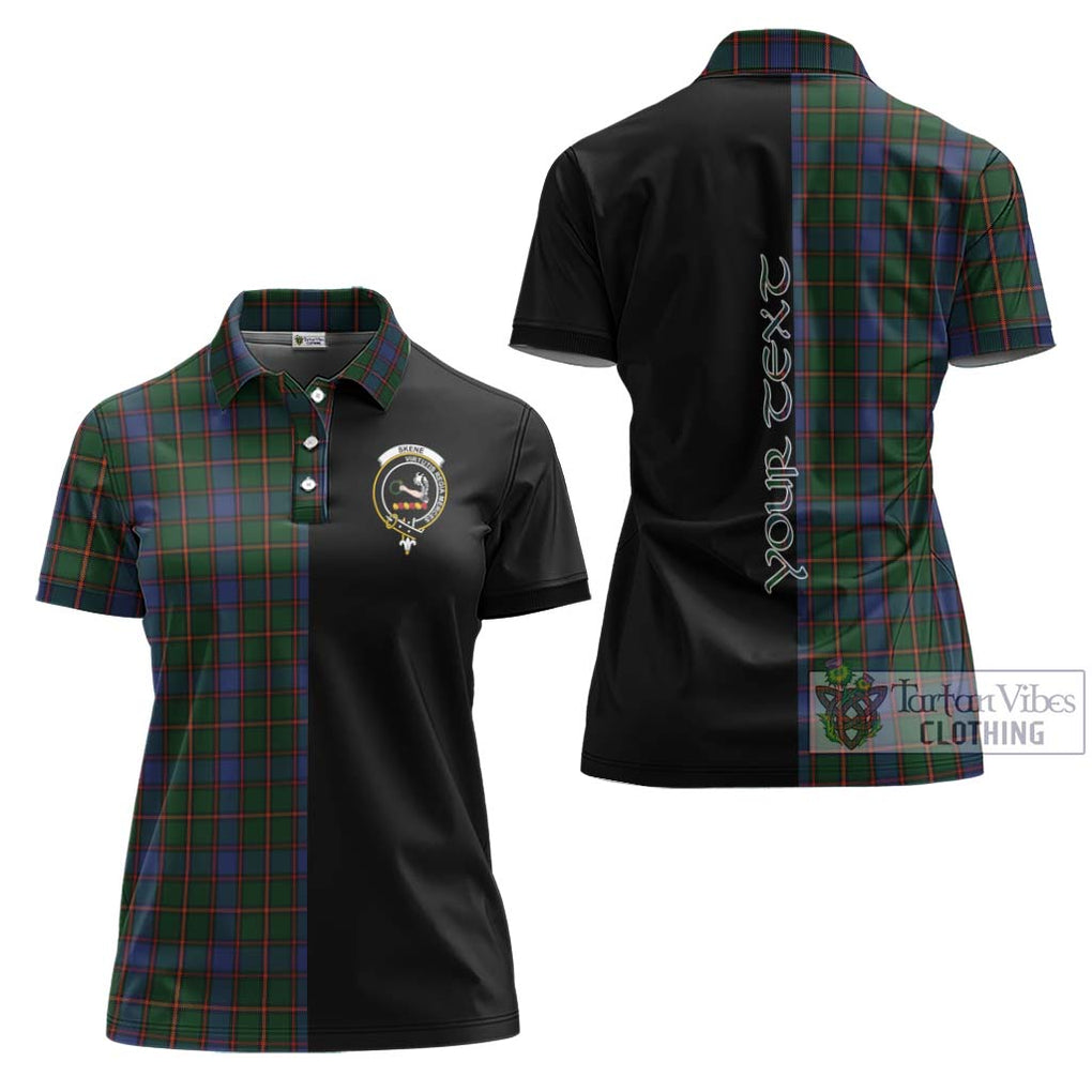 Skene Tartan Women's Polo Shirt with Family Crest and Half Of Me Style Women - Tartanvibesclothing Shop