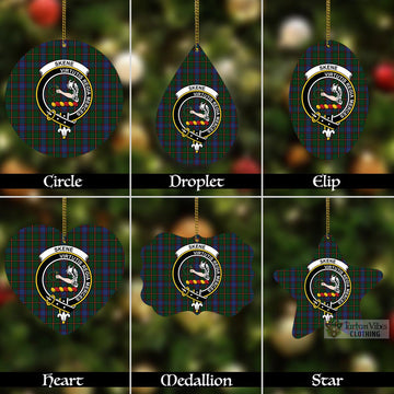 Tartan Vibes Clothing Skene Tartan Christmas Aluminium Ornament with Family Crest
